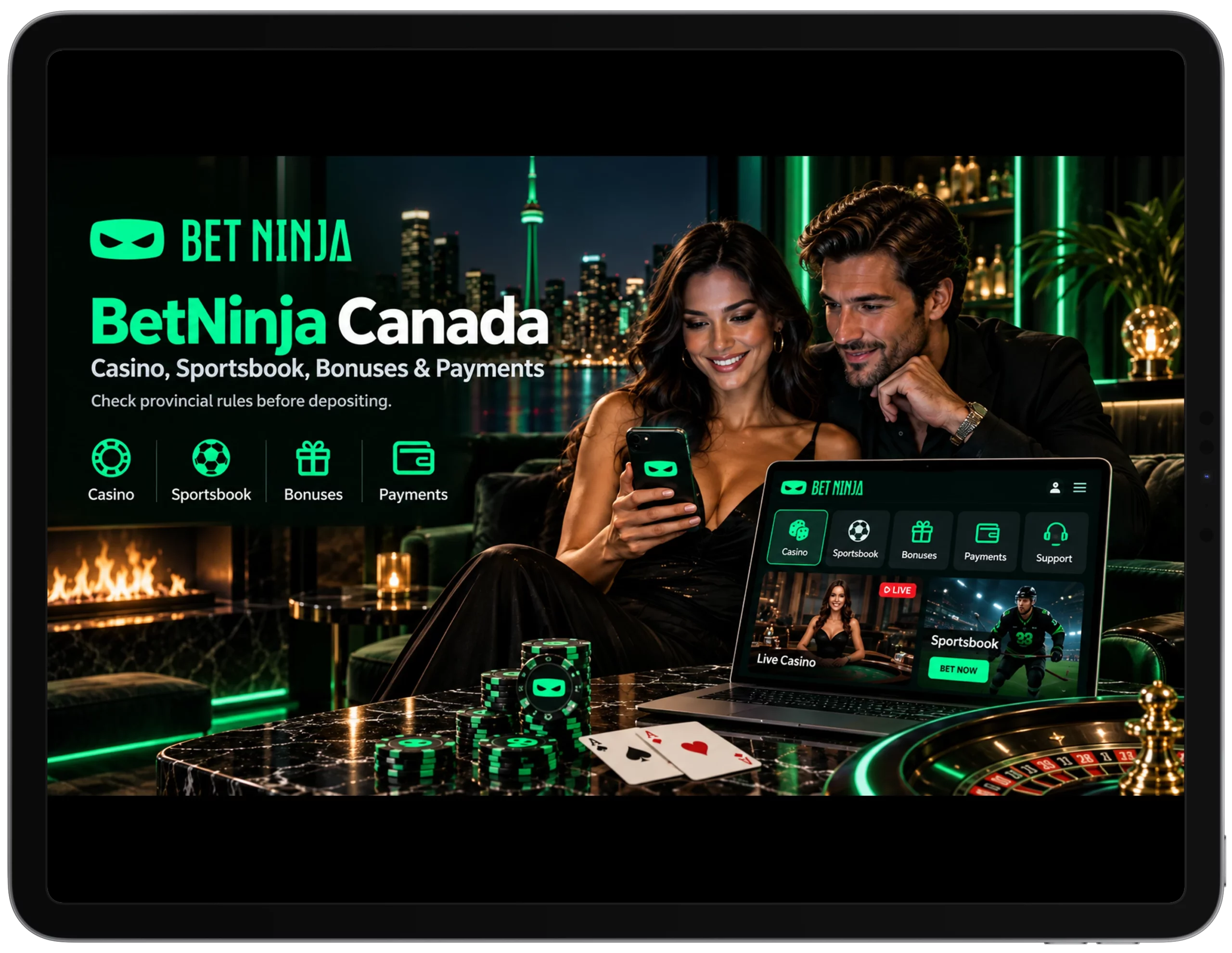 BetNinja Canada Casino Sportsbook Bonuses and Payments Hero Overview