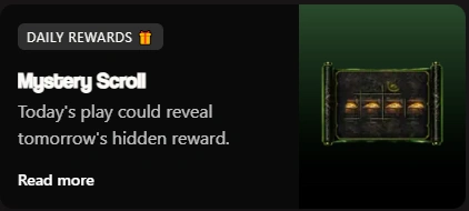 BetNinja Casino Mystery Scroll Secret Reward Card
