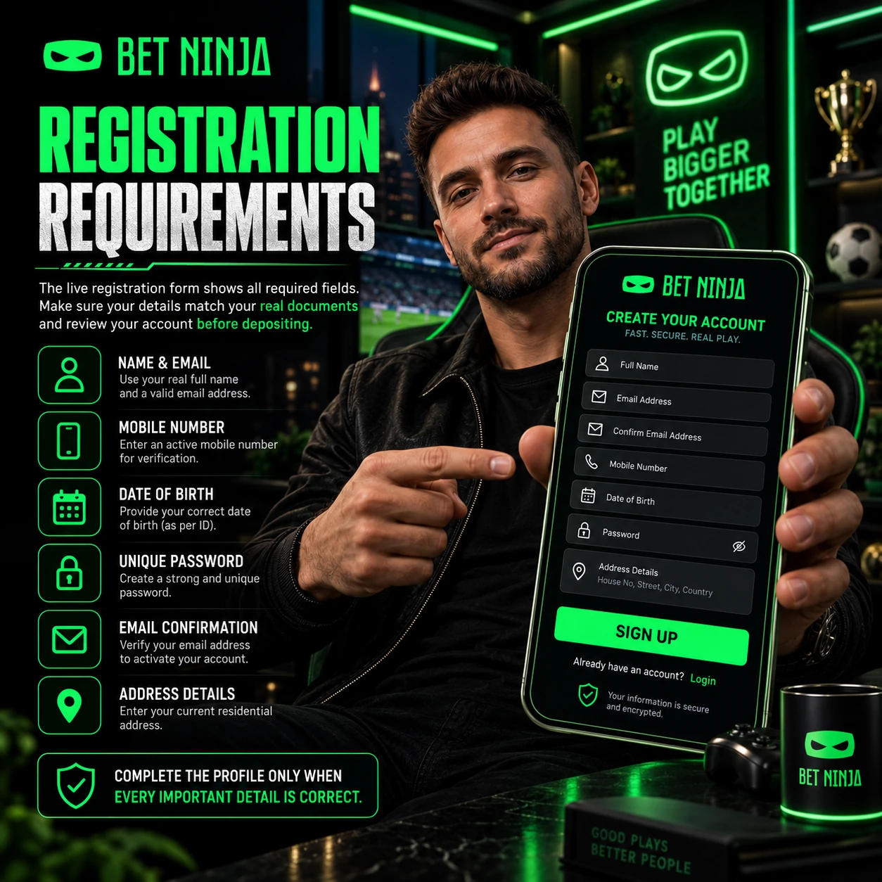 BetNinja Casino Canada Account Registration Requirements and Step-by-Step Profile Creation Interface