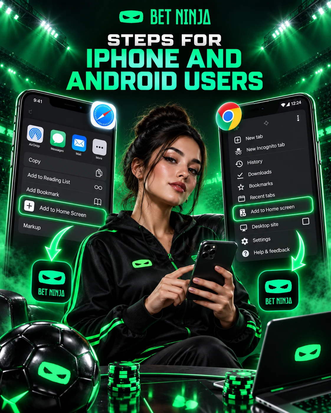 BetNinja Canada Mobile Shortcut and PWA Steps for iPhone and Android Users